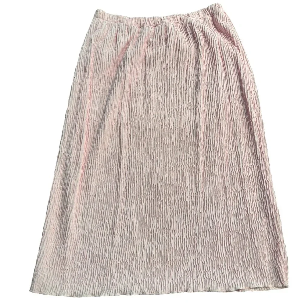 VTG 90s Leslie Fay Petites pink lace floral short sleeve blazer & crepe skirt 8P
